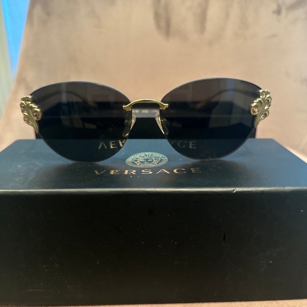 Versace Sunglasses with Black and Gold Details